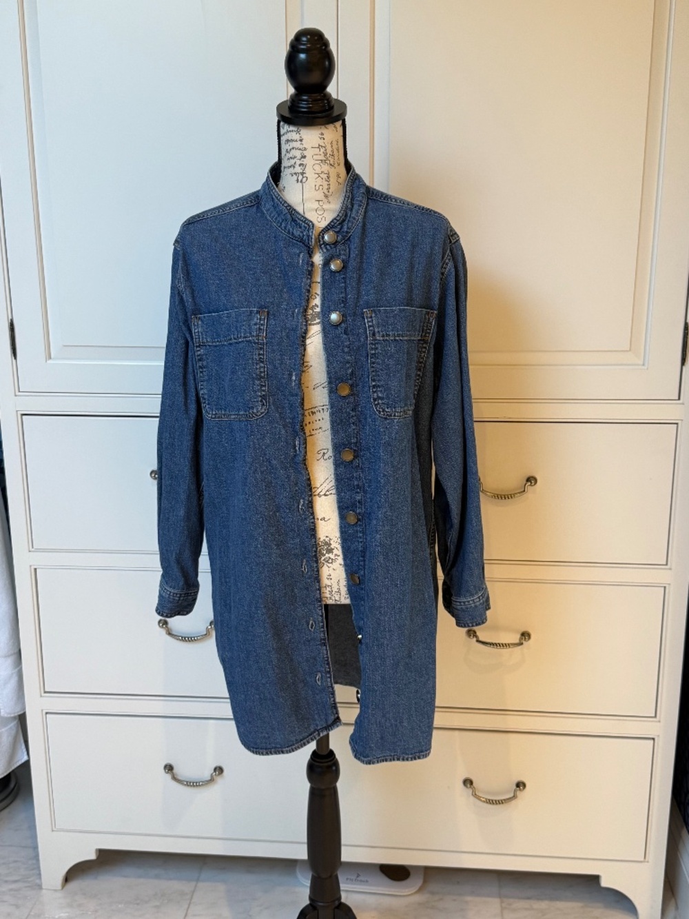 Frame denim shirt style coat or dress size small